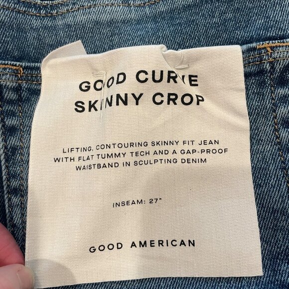 NWT Good American 8/29 Good Curve Skinny Crop Jeans High Rise Distressed - Picture 4 of 16